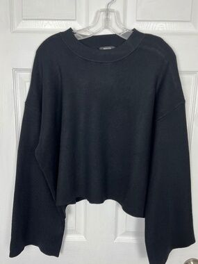 RW&CO Black Oversized Crop Drop Shoulder Sweater Size XL